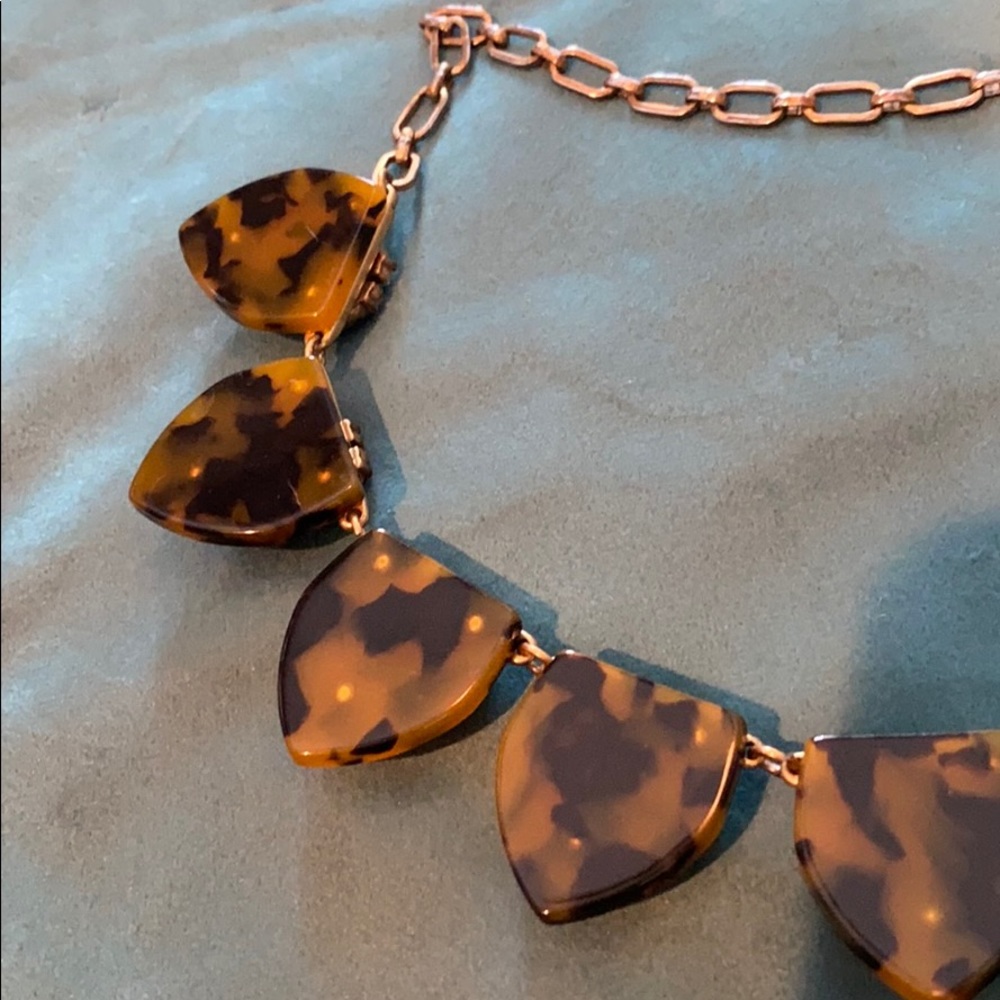 Jcrew Tortoise And Crystal Statement Necklace - image 4